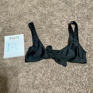 Black bow bikini top - M